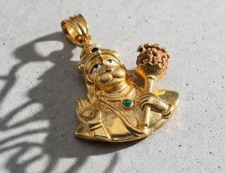 PSJ 22KT Gold Goddess Lakshmi Pendant | Wealth & Prosperity Religious Jewelry