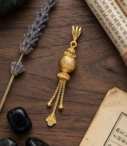 22KT Yellow Gold Lord Krishna Pendant | Divine Flute Krishna Jewelry 22PD36