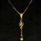 22K Gold Filigree Pendant with Dangling Beads (Without Chain)