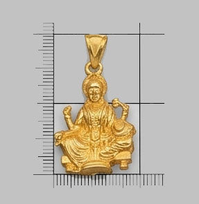 Divine 22KT Yellow Gold Goddess Lakshmi Pendant for Wealth & Prosperity