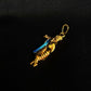 22K Gold Peacock Pendant with Vibrant Blue Enamel (Without Chain)