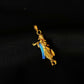 22K Gold Peacock Pendant with Vibrant Blue Enamel (Without Chain)