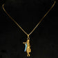 22K Gold Peacock Pendant with Vibrant Blue Enamel (Without Chain)