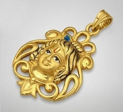 22KT Gold Om Sun Pendant | Spiritual Surya Aum Gold Jewelry