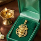 22KT Gold Om Sun Pendant | Spiritual Surya Aum Gold Jewelry