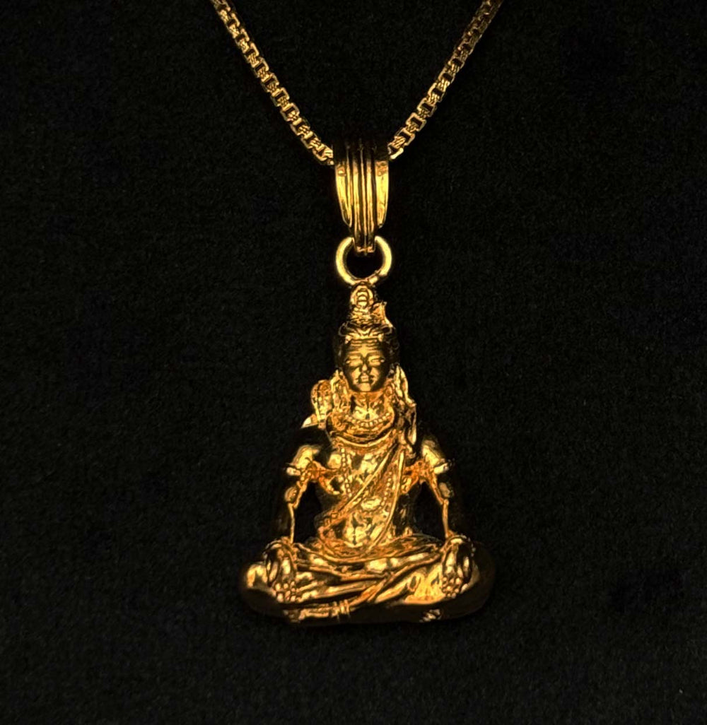 22K Gold Meditating Figure Pendant (Without Chain)