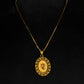 22K Gold Medallion Pendant - Textured Chain Border & Central Motif (Without Chain)
