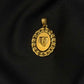 22K Gold Medallion Pendant - Textured Chain Border & Central Motif (Without Chain)