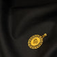 22K Gold Medallion Pendant - Textured Chain Border & Central Motif (Without Chain)