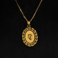 22K Gold Medallion Pendant - Textured Chain Border & Central Motif (Without Chain)