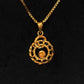 22K Gold Circular Filigree Pendant with Central Detail (Without Chain)