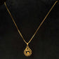 22K Gold Circular Filigree Pendant with Central Detail (Without Chain)