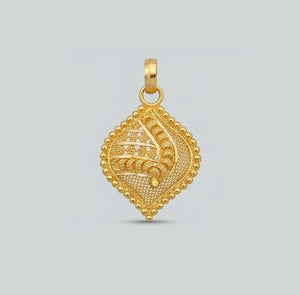 22KT Yellow Gold Lord Ganesha Oval Pendant | Divine Religious Jewelry