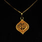 22K Gold Paisley Filigree Pendant with Floral Center (Without Chain)
