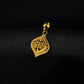 22K Gold Paisley Filigree Pendant with Floral Center (Without Chain)