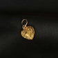 22K Gold Textured Heart Pendant (Without Chain)