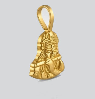 22KT Yellow Gold Lord Krishna Pendant | Divine Flute Krishna Jewelry
