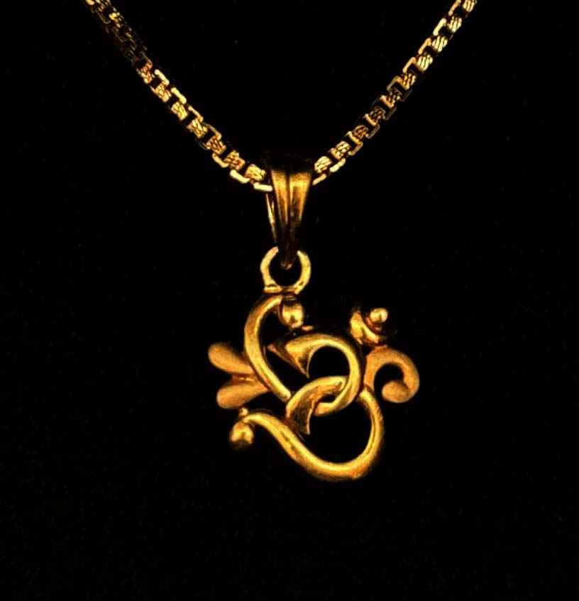 22K Gold Om Symbol Pendant (Without Chain)