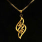 22K Gold Abstract Floral Swirl Pendant (Without Chain)