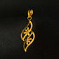 22K Gold Abstract Floral Swirl Pendant (Without Chain)