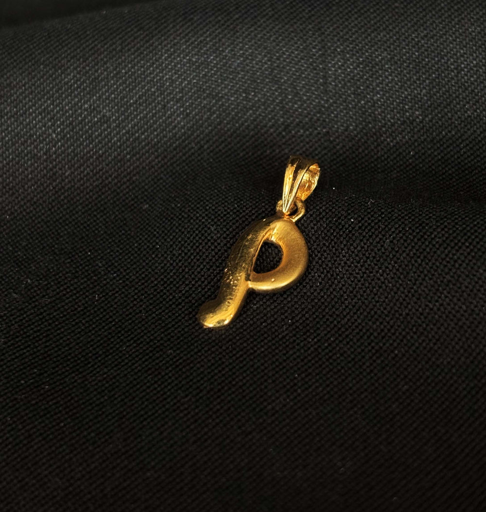 22K Gold Abstract Swirl Pendant (Without Chain)