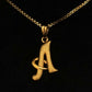 22K Gold Letter "A" Script Pendant (Without Chain)