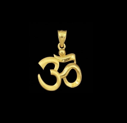 Minimalist 22KT Gold Om Pendant | Spiritual Yellow Gold Jewelry