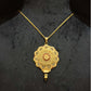 Men's/Unisex 22K Gold Shield Pendant | Hand-Engraved Medallion