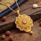 Men's/Unisex 22K Gold Shield Pendant | Hand-Engraved Medallion