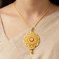 Men's/Unisex 22K Gold Shield Pendant | Hand-Engraved Medallion
