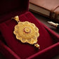 Men's/Unisex 22K Gold Shield Pendant | Hand-Engraved Medallion