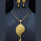 22KT Yellow Gold Filigree Necklace Set | Traditional Round Pendant & Earrings