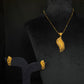 22K Gold Flowing Pendant Set with Dangling Details. (without chain)