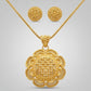 22KT Gold Heart-Motif Necklace Set | Elegant Pendant & Dangle Earrings