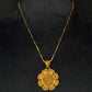 22K Gold Pendant Set with Floral Motif & Textured Pattern. (without chain)