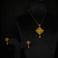 22K Gold Geometric Pendant Set with Diamond Shape & Detailed Dangles. (without chain)