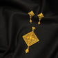 22K Gold Geometric Pendant Set with Diamond Shape & Detailed Dangles. (without chain)