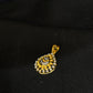 22K Gold Two-Tone Pendant and Earrings Set with Diamond Accents
