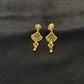 22K Gold Traditional Necklace and Earrings Set with Intricate Design