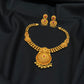 22K Gold Antique Necklace & Earrings Set with Ruby Accents - Traditional Indian