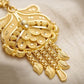 22KT Yellow Gold Floral Maang Tikka with Pink Stones & Pearls