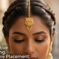 22KT Yellow Gold Floral Maang Tikka with Pink Stones & Pearls