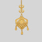 Traditional 22KT Gold Filigree Maang Tikka with Emerald Green Beads