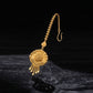 22KT Gold Circular Mandala Maang Tikka with Multi-Gemstone Accents