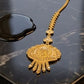 22KT Gold Circular Mandala Maang Tikka with Multi-Gemstone Accents