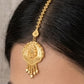 22KT Gold Circular Mandala Maang Tikka with Multi-Gemstone Accents