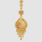 22KT Gold Peacock Motif Maang Tikka with Hanging Gold Beads