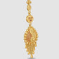 22KT Gold Peacock Motif Maang Tikka with Hanging Gold Beads