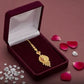 22KT Gold Peacock Motif Maang Tikka with Hanging Gold Beads