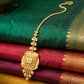 Elegant 22KT Gold Heart-Shaped Maang Tikka with Ruby & Pearl Drop